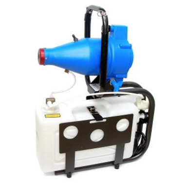 B&G and Curtis Dyna-Fog Tornado thermal fogger, side view, white background